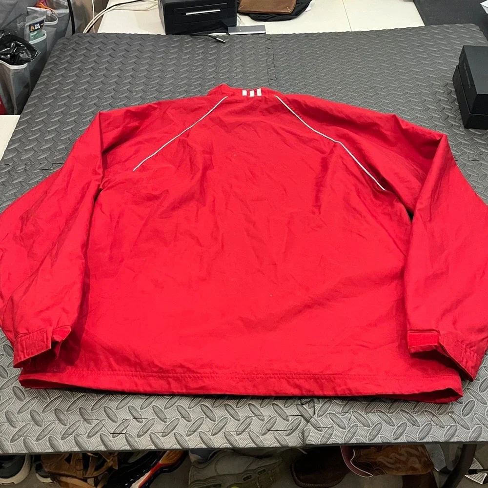 Adidas Windbreaker Jacket Mens XL Red NC State Wolfpack NCAA‎ Full Zip Coat